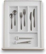 IN-DURO Príborník STRIPES 29 - 35 cm s hĺbkou 42 - 49 cm, biela