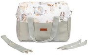 Taška ku kočíku, ekokoža, Hviezdne zvieratká, šedá, biela