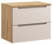 Závěsná skříňka pod umyvadlo Luxor Beige s deskou 70 cm dub olejovaný/béžová
