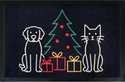 Rohožka Vianoce pri Psíku a mačičky 40x60 cm, 40x60, čierna, Mercury Flooring