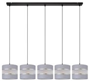 Luster na lanku HELEN 5xE27/15W/230V šedá/čierna