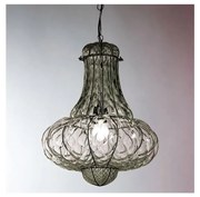 SIRU - Luster na reťazi DOGE 1xE27/60W/230V pr. 30 cm číra/čierna benátske sklo