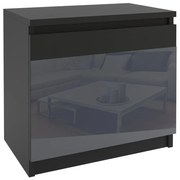 Nočný stolík Belini čierny / šedý  BM SN1/0/B/B/S/0