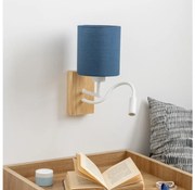 Brilagi - LED Nástenná lampa NUBILA WOOD 1xE27/25W/230V+ LED/3W dub/tmavomodrá