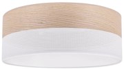 Stropné svietidlo Wood, 1x béžová dubová dýha/biele PVC tienidlo, (biele plexisklo), (fi 40cm)