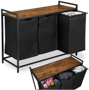 Kôš na bielizeň ARTUS 3-priehradkový čierny