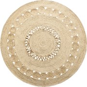 Ručne viazaný kusový koberec Zora J 29 Natural kruh, 120x120 (priemer) kruh, béžová, chodba / predsieň, Diamond Carpets India