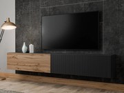 TV skrinka Bamali 200, Farby: čierny / čierny + dub wotan
