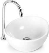 ASTI || Hlboké umývadlo na dosku, keramika, biela, okrúhla