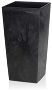 PLASTOVÝ KVETINÁČ PORTO 46X25X25 CM IMITÁCIA BETÓNU ČIERNA