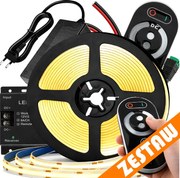 Sada COB neónových LED pásikov 12V 5m 320 diod 60W 8mm - zdroj + diaľkový ovládač