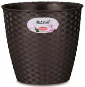 Obal na kvetináč NATURAL plastový 14x13cm tmavohnedý