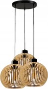 BERGE Stropné LED svietidlo LOFT 3xE27 - WOOD - čierne