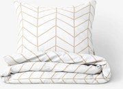 Goldea bavlnené posteľné obliečky - béžový cikcak na bielom 140 x 200 a 70 x 90 cm