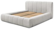 Svetlosivá čalúnená dvojlôžková posteľ s úložným priestorom s roštom 180x200 cm Denali – Bobochic Paris