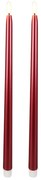 Sada 2 ks LED vysokých svíček s časovačem Aliya 38 cm červená