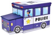 Taburetka v tvare policajného auta modrá
