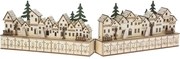 LED Drevený adventný kalendár Vianočné domčeky, 12x LED, 70 cm, 2x AAA