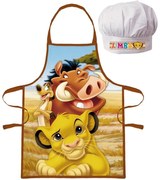 Detská zástera s kuchárskou čiapkou Leví kráľ - 2 diely