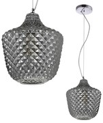 Závesné svietidlo Orlando, 1x grafitové sklenené tienidlo, ch