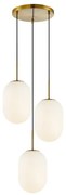 Závesné svietidlo Alias, 3x biele sklenené tienidlo, g, o