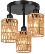 Toolight Toolight, stropné svietidlo 3xE27, APP1624-3C, hnedá-čierna, OSW-04127