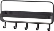 Kovová polica do kúpeľne RAKKA 56x29 cm, čierna s patinou