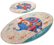 Sada 2 kusů koupelnových předložek Etnic vícebarevná