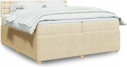 vidaXL Boxspring posteľ s matracom krémová 200x200 cm látka
