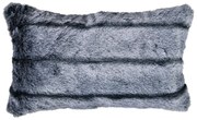 Šedý chlpatý vankúš Tiara s pruhmi - 30 * 50 * 15cm
