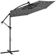 InternetovaZahrada LED slnečník Brazília 300 cm - tmavošedý