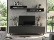 TV stolík MIYA 150 cm s nástennou policou, antracitový