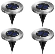 Zabudovateľné vonkajšie solárne svietidlo, 4 ks