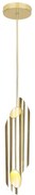 Závesné svietidlo Libra, 3x zlaté kovové tienidlo, g
