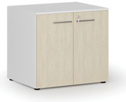 Kancelárska skriňa s dverami PRIMO WHITE, 800 x 640 x 735 mm, biela/breza