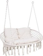 Závesné kreslo LAGOS s vankúšmi, sivé