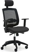 Kancelárska stolička STANLEY, s opierkou hlavy a opierkami rúk, čierna