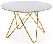 Stôl Bonello 120 Mdf/Oceľ – Popolavý/Zlatá