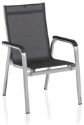 Basic+ Premium D záhradná jedálenská stolička strieborná
