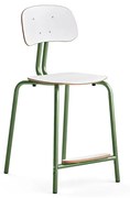 Školská stolička YNGVE, so 4 nohami, zelená, biela, V 610 mm