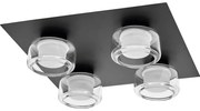 Ledvance -LED Kúpeľňové stropné svietidlo ORBIS FLAME 4xLED/5,5W/230V IP44 čierna