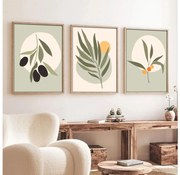 Asir SADA 3x Obraz vo fotorámčeku 50x70 cm listy 693BSE1173