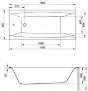 Cersanit Virgo akrylátová vaňa 180x80cm + nožičky, biela, S301-103