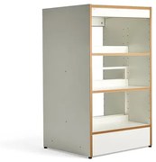 Knižnica STORY, základná sekcia, obojstranná, 1280x747x585 mm, 3 police, biela