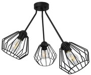 Stropné svietidlo Nuvola Trio, 3x čierne drôtené tienidlo