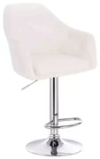 LuxuryForm DESIGN Barová stolička ANDORA na striebornom tanieri - biela