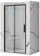 Rea Rapid Slide, posuvné sprchové dvere 1400 x 1950 mm, 6mm číre sklo, čierny profil, REA-P6404