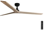 FARO 34282 -Stropný ventilátor KLIM L borovica/čierna pr. 150 cm+ diaľkové ovládanie