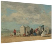 Obraz - Eugène Boudin, Beach Scene , reprodukcia (90x60 cm)