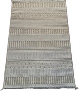 Béžový boho koberec s pruhovaným vzorom 878-B – polypropylén Rozmer: 60x100 cm